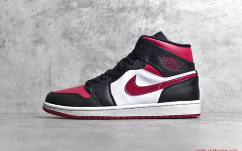 GET纯原版本机率过毒AJ1中帮黑红脚趾 Air Jordan 1 MiD 货号：554724-066