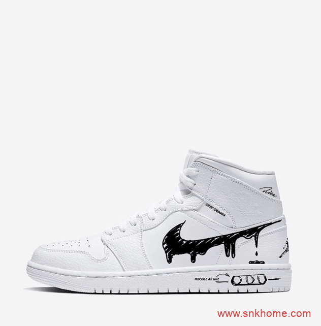 Air Jordan 1手绘 AJ1纯白高帮涂鸦款已经开启预售