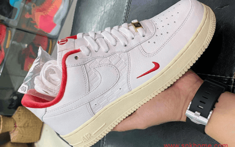 KITH x Nike Air Force 1耐克空军KITH联名款低帮白红配色发售日期 货号：CZ7926-100