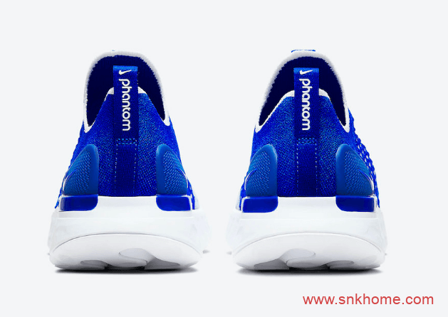 Nike React Phantom Run Flyknit 2 耐克性价比跑鞋 耐克瑞亚白蓝 货号：CJ0277-400