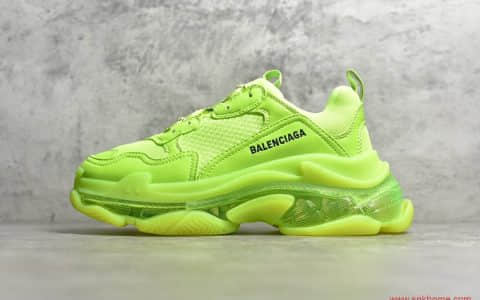 BALENCIAGA 19SS Triples 系列 巴黎世家三代荧光绿气垫水晶底老爹鞋