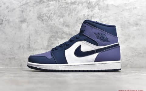 Air Jordan 1 MiD 纯原版本AJ1中帮紫色板鞋 货号：554724-445