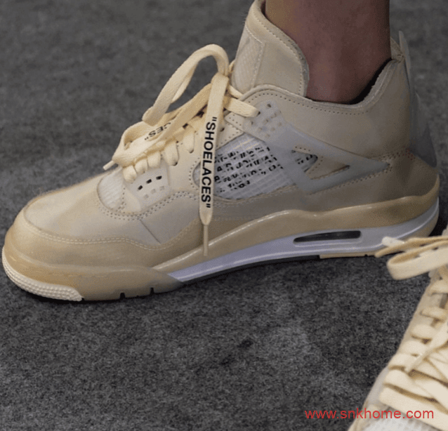 OFF-WHITE x Air Jordan 4 SP WMNS  耐克AJOW联名米白色发售日期 货号：CV9388-100