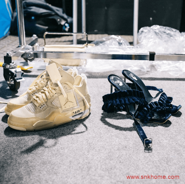 OFF-WHITE x Air Jordan 4 SP WMNS  耐克AJOW联名米白色发售日期 货号：CV9388-100