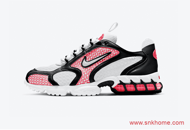 Nike Air Zoom Spiridon Cage 2 “Flash Crimson”  耐克Stussy联名黑白粉配色发售日期 货号：CD3613-101