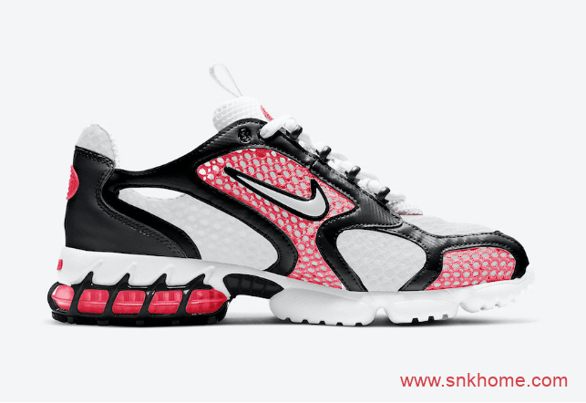 Nike Air Zoom Spiridon Cage 2 “Flash Crimson”  耐克Stussy联名黑白粉配色发售日期 货号：CD3613-101