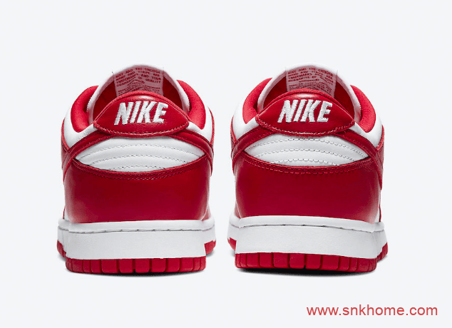 Nike Dunk Low SP “University Red” 耐克Dunk白红低帮滑板鞋发售日期 货号：CU1727-100