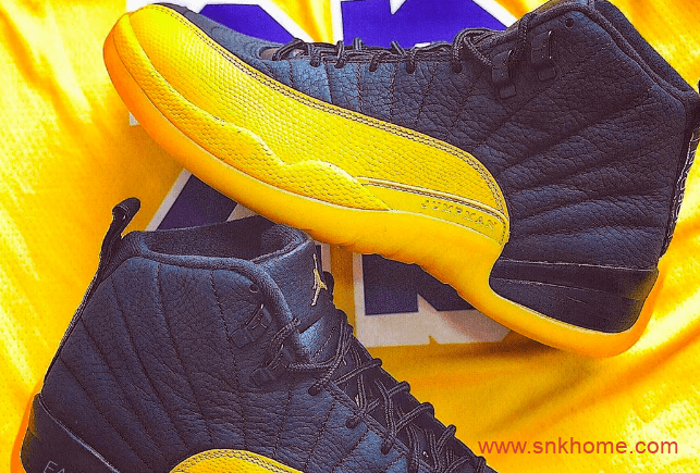 Air Jordan 12 “University Gold”  AJ12黑黄配色湖人客场配色发售日期 货号：130690-070 