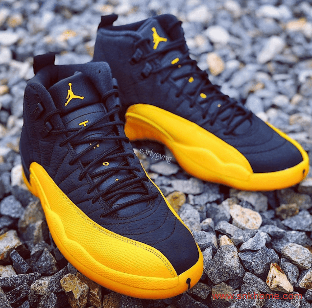 Air Jordan 12 “University Gold”  AJ12黑黄配色湖人客场配色发售日期 货号：130690-070 