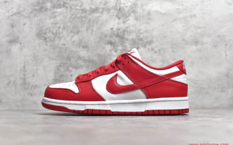 头层牛皮 公司级耐克Dunk SB经典白红板鞋复刻 NIKE Dunk SB Low 货号：CU1727-100