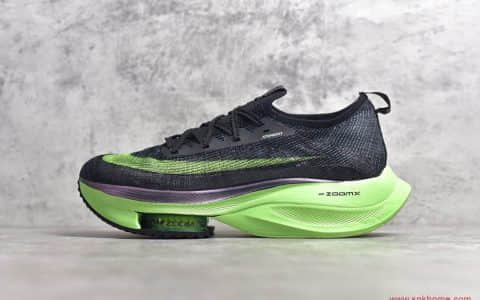 NIKE Air Zoom Alphafly NEXT% XHU 耐克真碳登月马拉松黑绿跑鞋 货号：CT9925-400