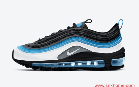 Nike Air Max 97 GS 耐克子弹气垫白黑蓝配色发售日期 货号：921522-106