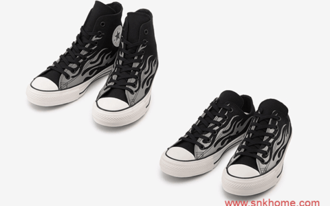 Converse All Star 100 新配色 匡威全明星黑色火焰帆布鞋官图释出 匡威新款