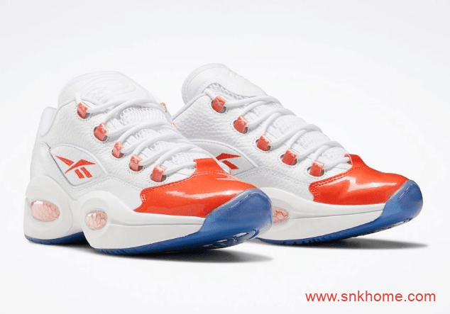 Reebok Question Low “Summer”  艾弗森锐步白蓝白橙战靴锐步夏天篮球鞋 货号：FX5000/FX4999