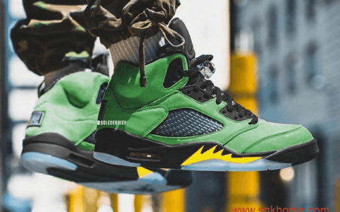 Air Jordan 5 SE “Oregon Ducks”  AJ5俄勒冈黑绿球鞋发售日期 货号：CK6631-307 