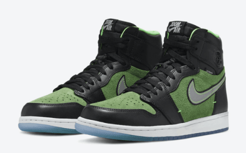 Air Jordan 1 High Zoom “Rage Green”  AJ1黑绿翻毛皮反光材质 AJ1Zoom黑绿高帮 货号：CK6637-002