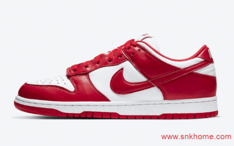 Nike Dunk Low SP “University Red”  耐克Dunk经典白红板鞋下周发售 货号：CU1727-100