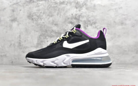 NIKE Air Max 270 React 耐克MAX270二代气垫黑紫色 货号：CJ3866-004