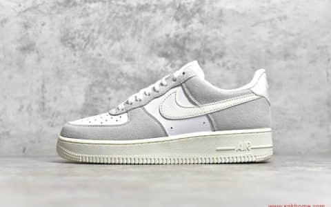 NIKE Air Force 1 Low 耐克空军一号灰色麂皮白色皮革拼接 货号：CW7584-100