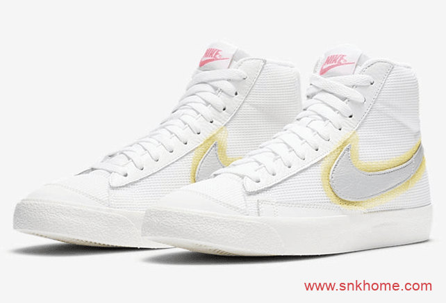 Nike Blazer Mid 77 Vintage 耐克开拓者晕染LOGO设计 耐克开拓者高帮女子板鞋 货号：CZ8105-100