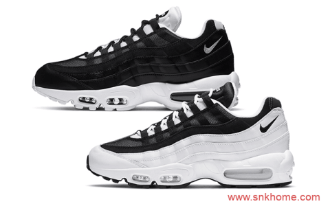 Nike Air Max 95 耐克MAX95黑白阴阳套装 耐克气垫可鸳鸯搭配 货号：CK6884-100/CK6884-001