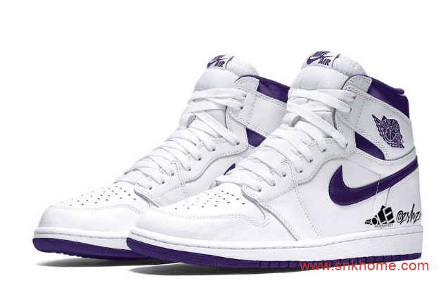 Air Jordan 1 WMNS “Court Purple”  AJ1白色实物图首次曝光 货号：CD0461-151