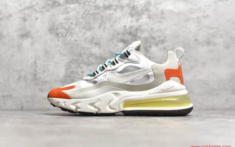 NIKE Air Max 270 React 耐克代工厂出品耐克MAX270二代气垫白橙 货号：AO4971-200