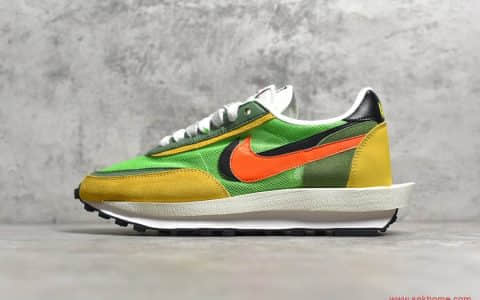 Sacai x NIKE LVD Waffle Daybrea联名 耐克Sacai联名解构双勾黄绿配色 货号：BV0073-300