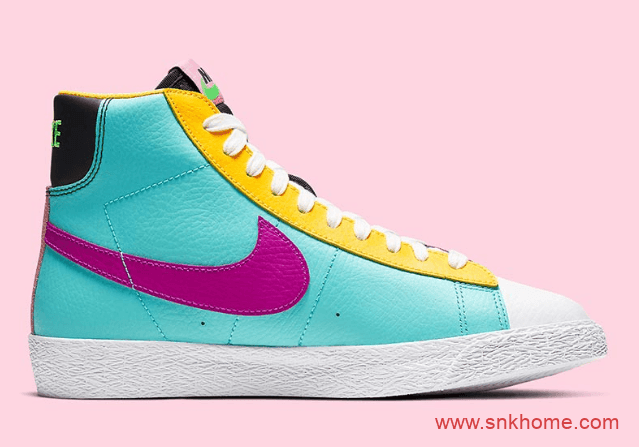 Nike Blazer Mid “Multi-Color” 耐克开拓者高帮黄蓝绿鞋面拼接配色发售日期 货号：CZ9441-400