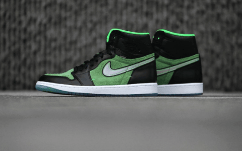 AJ1黑绿翻毛皮 AJ1Zoom Air Jordan 1 High Zoom “Rage Green” 即将发售 货号：CK6637-002