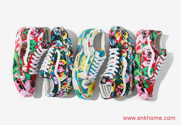 KENZO x Vans 联名 万斯花卉三个系列 高低帮都有 万斯Old Skool 万斯Sk8-Hi