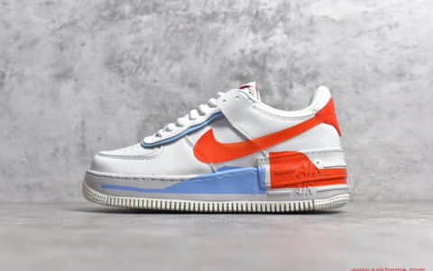 NIKE WMNS Air Force 1 Shadow 纯原版本耐克空军一号马卡龙白橙涂鸦 货号：CI0919-001