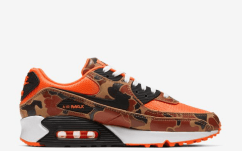 耐克MAX90三十周年纪念 NIKE Air Max 90 “Orange Camo” 耐克MAX90橙色迷彩发售价格 货号：CW4039-800