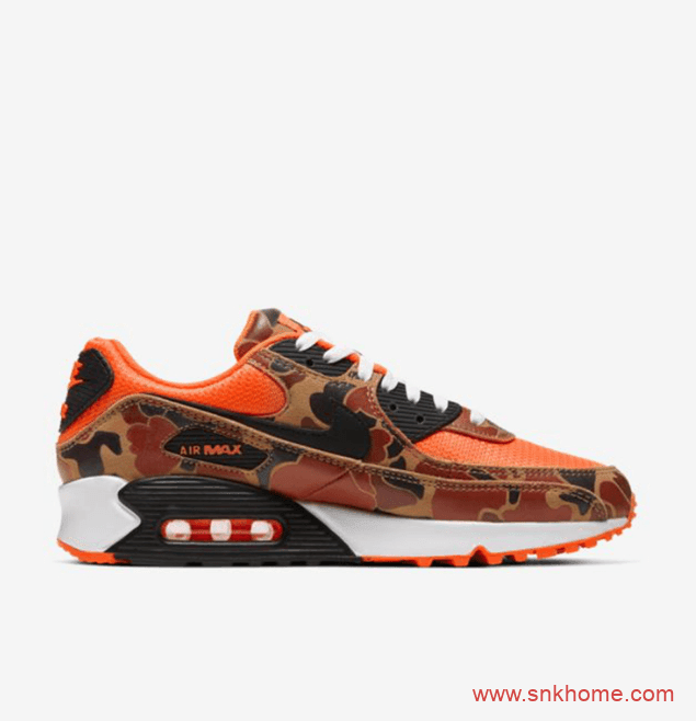 耐克MAX90三十周年纪念 NIKE Air Max 90 “Orange Camo” 耐克MAX90橙色迷彩发售价格 货号：CW4039-800