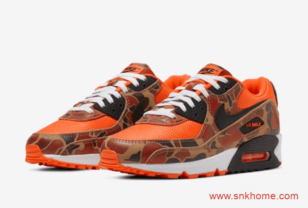 耐克MAX90三十周年纪念 NIKE Air Max 90 “Orange Camo” 耐克MAX90橙色迷彩发售价格 货号：CW4039-800