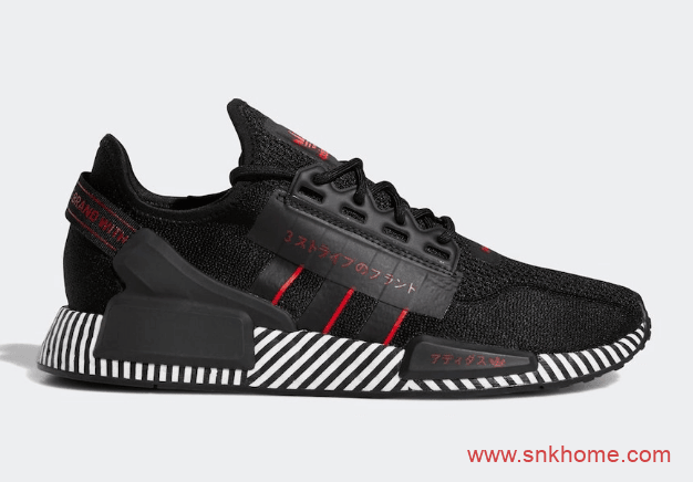 adidas NMD R1 V2 “Dazzle Camo” 阿迪达斯NMD黑色迷彩白色迷彩阿迪达斯NMD日文 货号：FY2104/FY2105