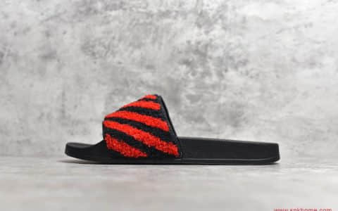 OFF-WHITE夏季沙滩鞋 正品OW拖鞋黑红配色