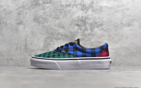 VANS ERA 2020夏季新款万斯彩色帆布鞋 硫化真标彩色撞色格子