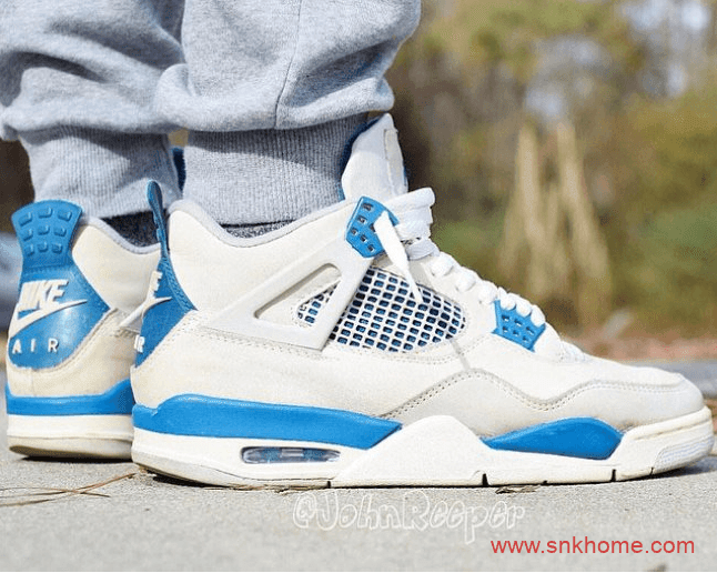 元年配色 AJ4白蓝OG配色 Air Jordan 4 OG “Military Blue”复刻AJ4白蓝球鞋回归