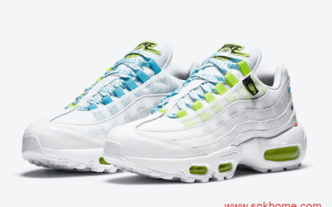 Nike Air Max 95 “Worldwide” 耐克MAX95白绿鸳鸯鞋独特串标设计太好看 货号：CV9030-100