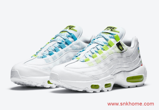 Nike Air Max 95 “Worldwide” 耐克MAX95白绿鸳鸯鞋独特串标设计太好看 货号：CV9030-100