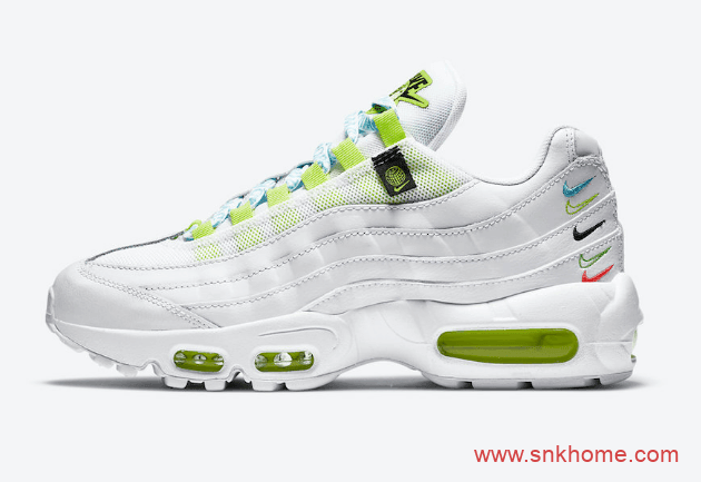 Nike Air Max 95 “Worldwide” 耐克MAX95白绿鸳鸯鞋独特串标设计太好看 货号：CV9030-100