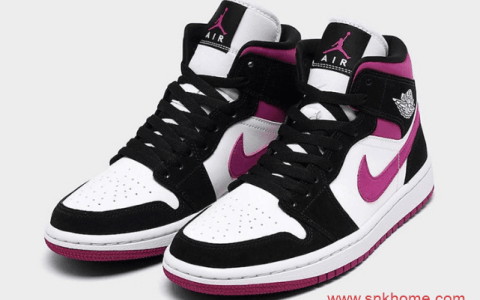 Air Jordan 1 Mid WMNS AJ1新黑粉中帮WMNS规格发售价格 货号：BQ6472-005