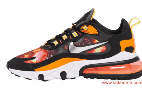 NIKE Air Max 270 React 耐克新款MAX270星空黑橙新配色官图释出