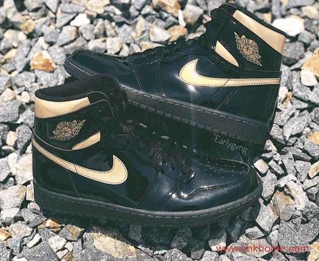 Air Jordan 1 High OG “Metallic Gold” 高规格AJ1高帮黑金实物图首次曝光 货号：555088-032