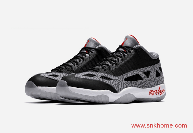 Air Jordan 11 Low IE “Black Cement” 爆裂纹AJ11黑水泥发售日期 货号：919712-006