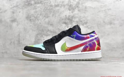 Air Jordan 1 Low 星云 纯原版本AJ1低帮星云扎染夜光男鞋配色 货号：CW7310-090