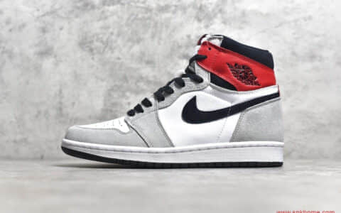 高端AJ1复刻 莆田顶级版本AJ1烟灰高帮 AirJordan 1 Retro "Light Smoke Grey" 货号：555088-126