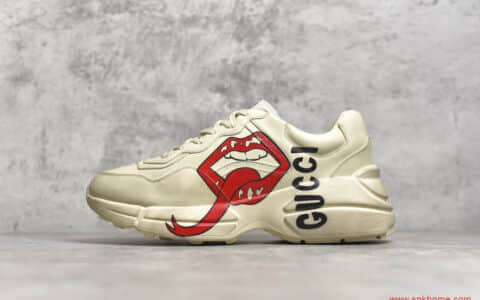 GUCCI Rhyton Vintage Trainer Sneaker 古驰老爹鞋 古驰大红唇5D皮革角状复古慢跑鞋