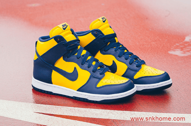 Nike Dunk High “Michigan” 耐克经典Dunk密西根高帮黄蓝配色发售日期 货号：CZ8149-700